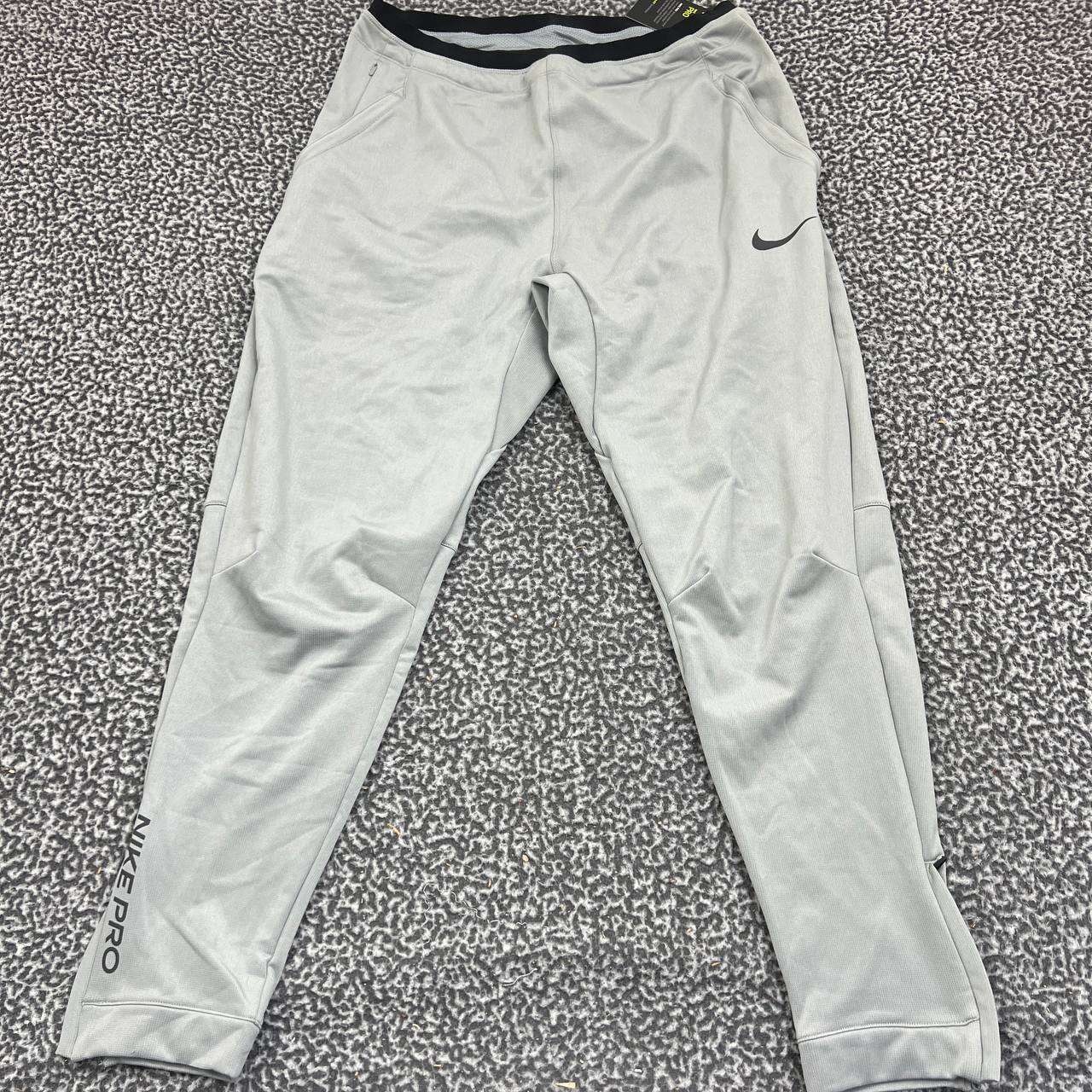 Nike Track Pants Men Large Gray Standard Fit Zipper Adult Outdoor 32x30 New L